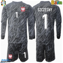Polen Wojciech Szczesny #1 Keeper Bortedraktsett Barn EM 2024 Langermet (+ Korte bukser)
